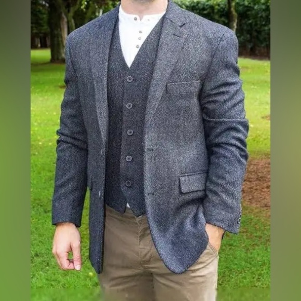 Harris Tweed Grey Tweed Country Jacket - Picture 2 of 15
